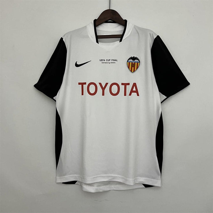 03-04 Valencia Home Retro Football Shirt