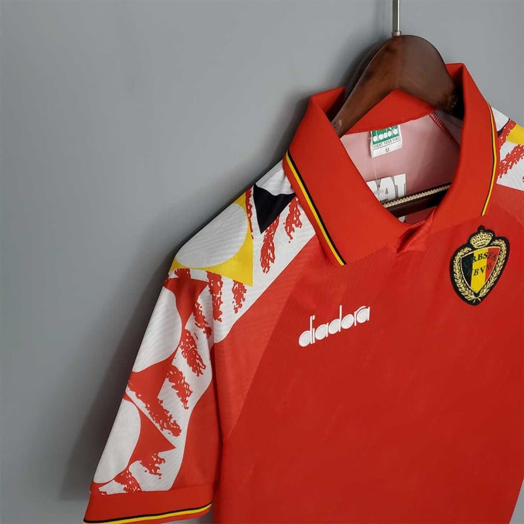 1995 Belgium red Home Retro Football Shirt