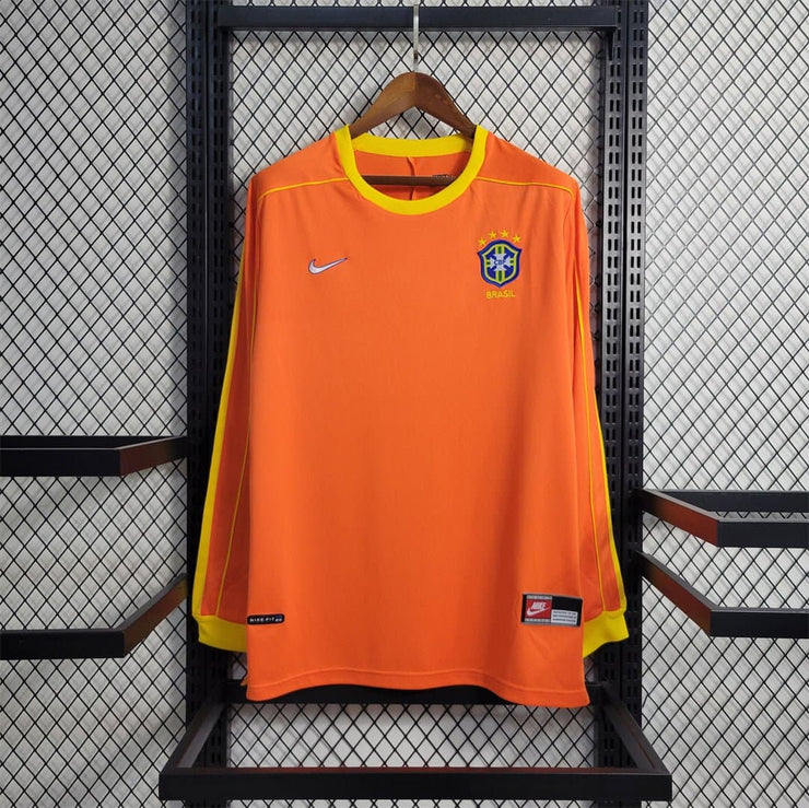 1998 Brazil Goalkeeper Nike Long Sleeve 10 Soccer Jersey