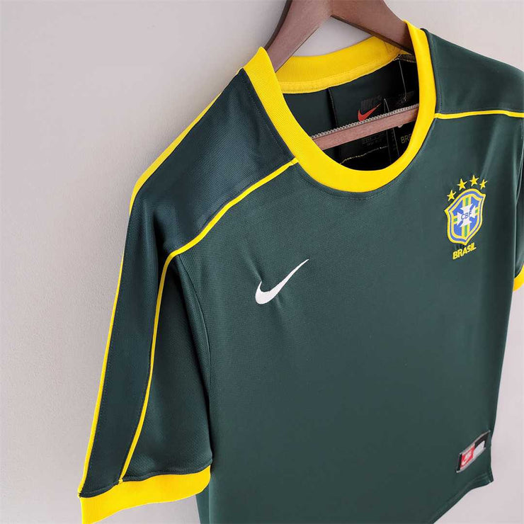 1998 Brazil Nike goalkeeper dark green 12 Retro Soccer Jerseys