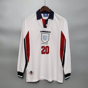 1998 England Home Away long sleeve 13 Retro Vintage Soccer Jerseys