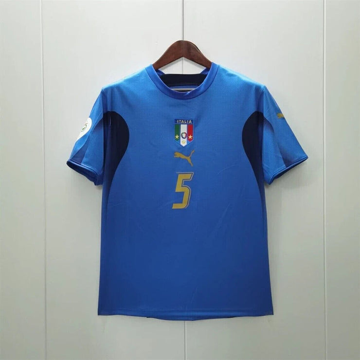 2006 Italy Home World Cup Final Fabio Cannavaro 5 Soccer Jersey