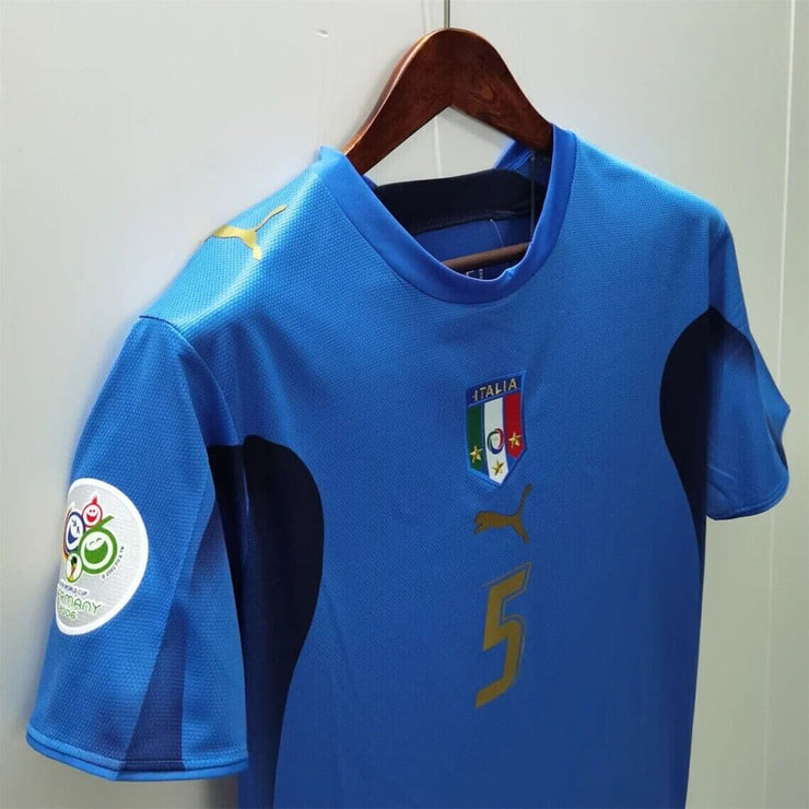 2006 Italy Home World Cup Final Fabio Cannavaro 5 Soccer Jersey