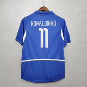 Brazil 2002 Ronaldinho 11 Away Retro Vintage Soccer Jerseys