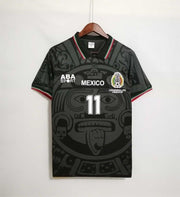 Mexico 1998 Classic Retro Vintage Away Shirt Black 11 Soccer Jerseys