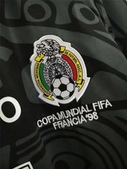 Mexico 1998 Classic Retro Vintage Away Shirt Black 11 Soccer Jerseys