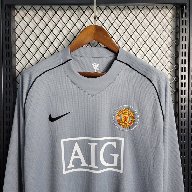 MNU gray goalkeeper Retro HOme shirts-